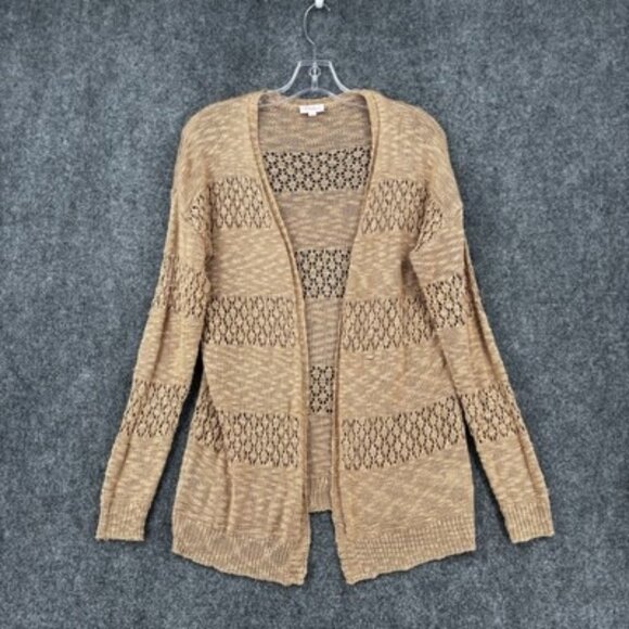 Pulse Tan Open Knit Cardigan Sweater Women’s XS/S Casual Preppy Boho - Picture 1 of 10